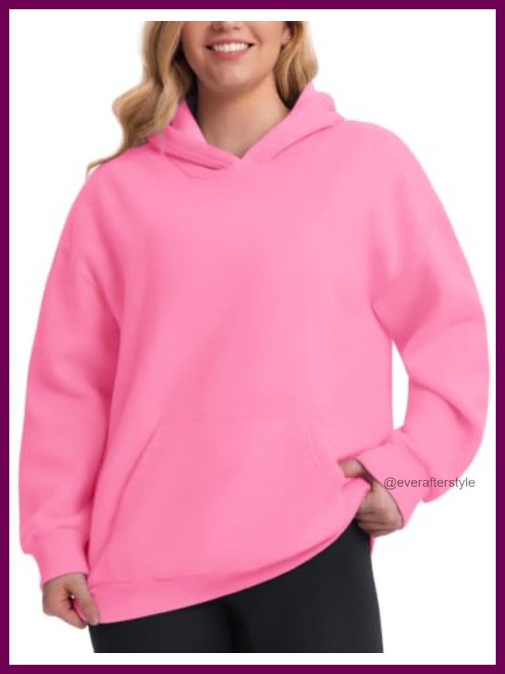 Plus Size Oversized Hoodie Fleece Lined Pullover Sweatshirt